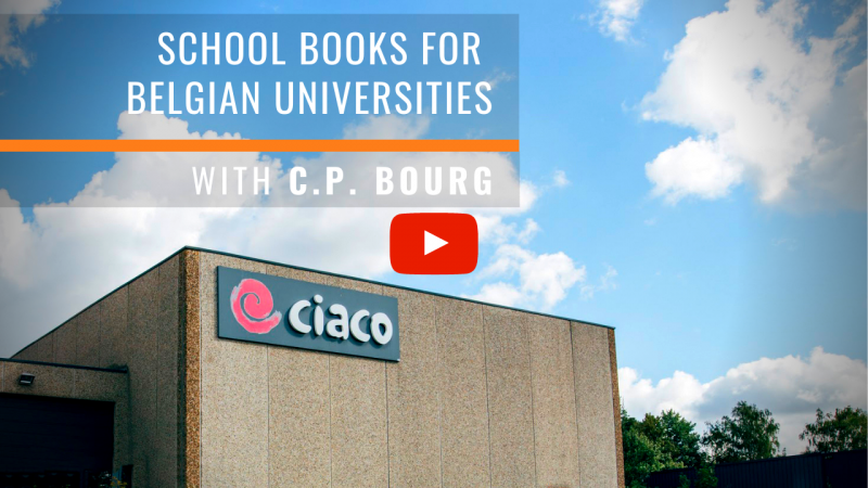 Belgian cooperative Ciaco on producing school books for Belgian universities with C.P. Bourg Solutions